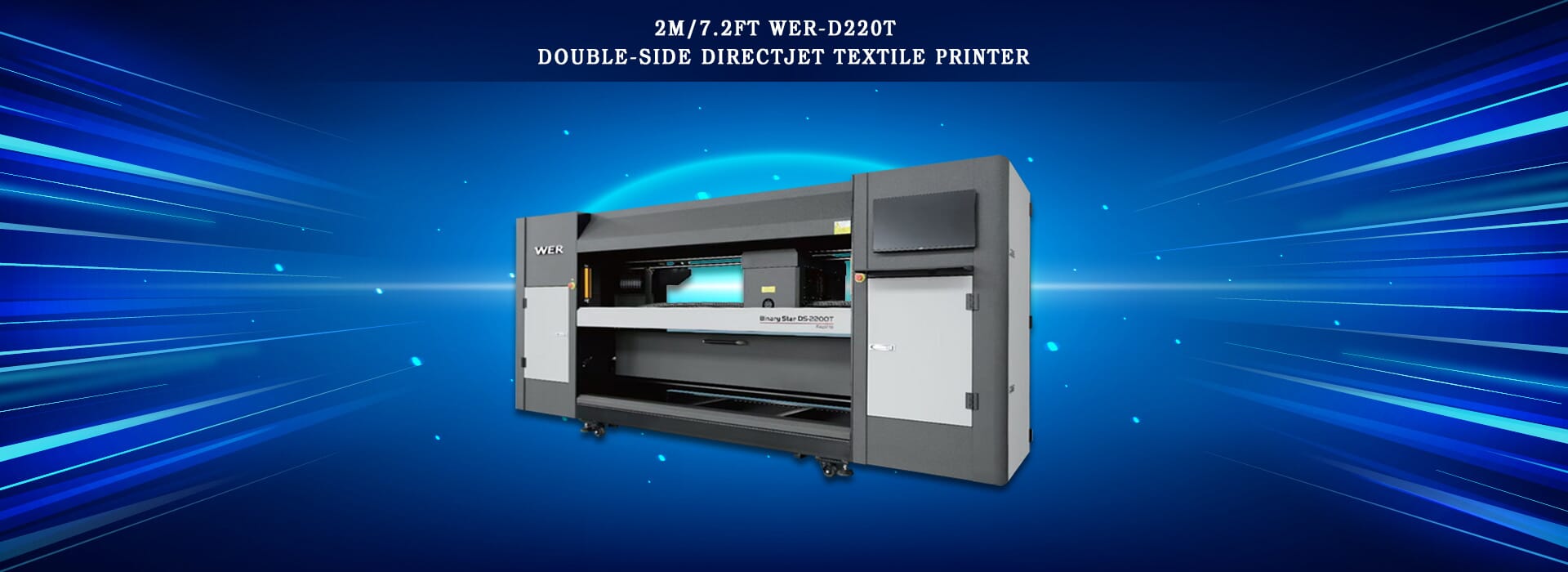 Impresora textil de doble cara Directjet WER-D2.2T de 7.2 m / 220 pies